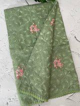 Soft kota checks saree with embroidery - MS7676