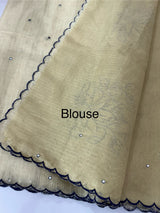 Copper Tissue silk saree with applique work MSH252