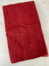 NetKota Applique work saree  MSH148 - DeepRed