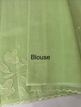 Moonga checks Applique work saree  MSM876