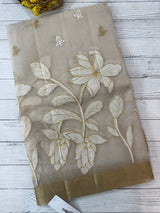 Banarasi Organza saree with applique work MS4532