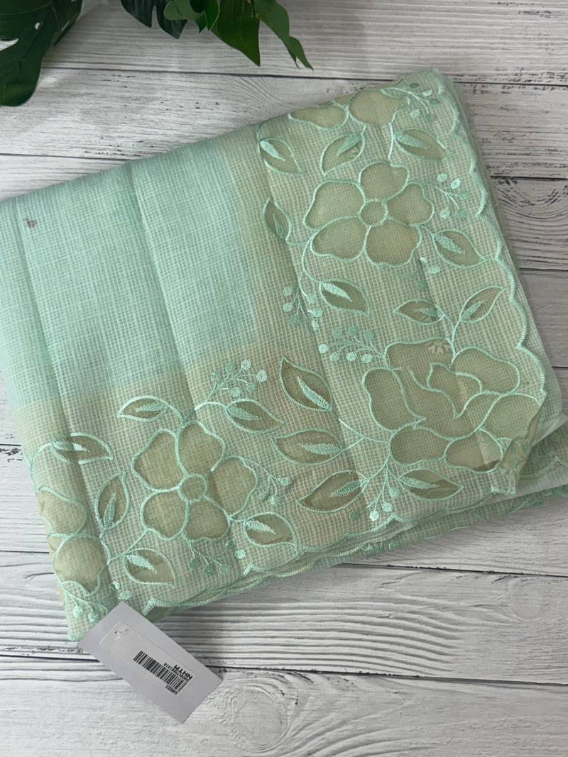 Soft kota silk saree with applique work MS85432
