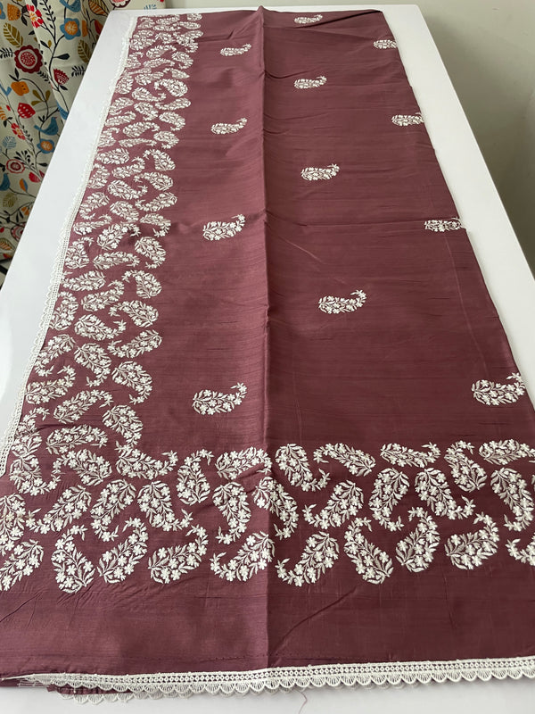 Matka tussar silk saree- MTKA613- WINE