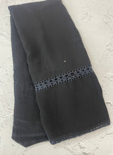 Chiffon georgette saree with corchet work - MS7633
