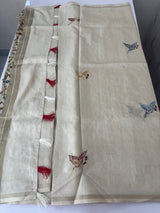Blended tussar silk saree with hand kanta work - MS14855