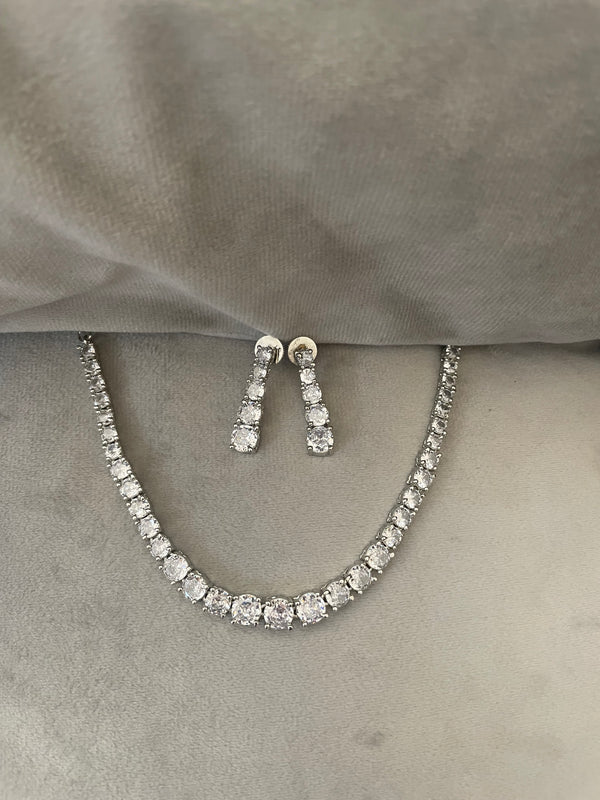 Miriyam CZ silver necklace Set