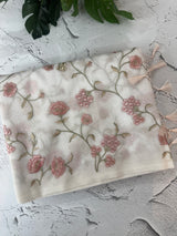 White Supernet saree with embroidery MSH153