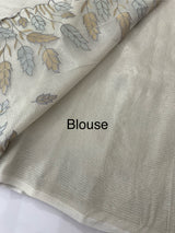 Tissue silk saree with applique work  MSH105