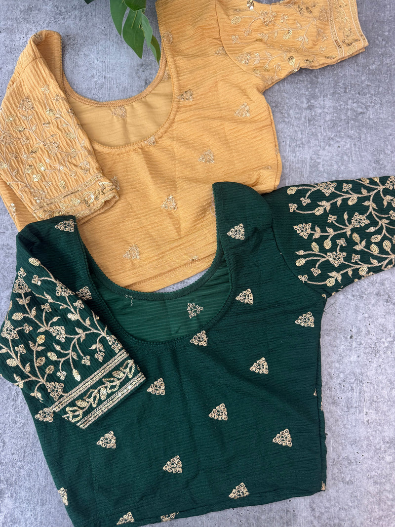 Stretchable Readymade blouse with sequence work SIZE 32 Combo 1