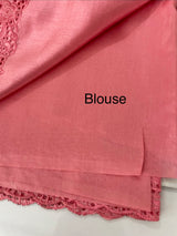 Cutwork Semi silk saree MTSS695 PeachyPink