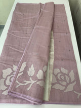 Blended Tussar silk saree with applique work- MSH200 Lilac