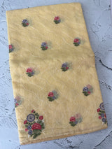 Semi linen saree with embroidery- MS15167