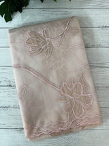 Organza saree with tissue applique work MK62 - Pastel Nude Pink