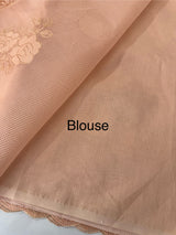 Kota Moonga checks Applique work saree  MSH278 Peach
