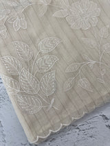 Lines Mul chanderi saree with applique work MSH147 - Offwhite