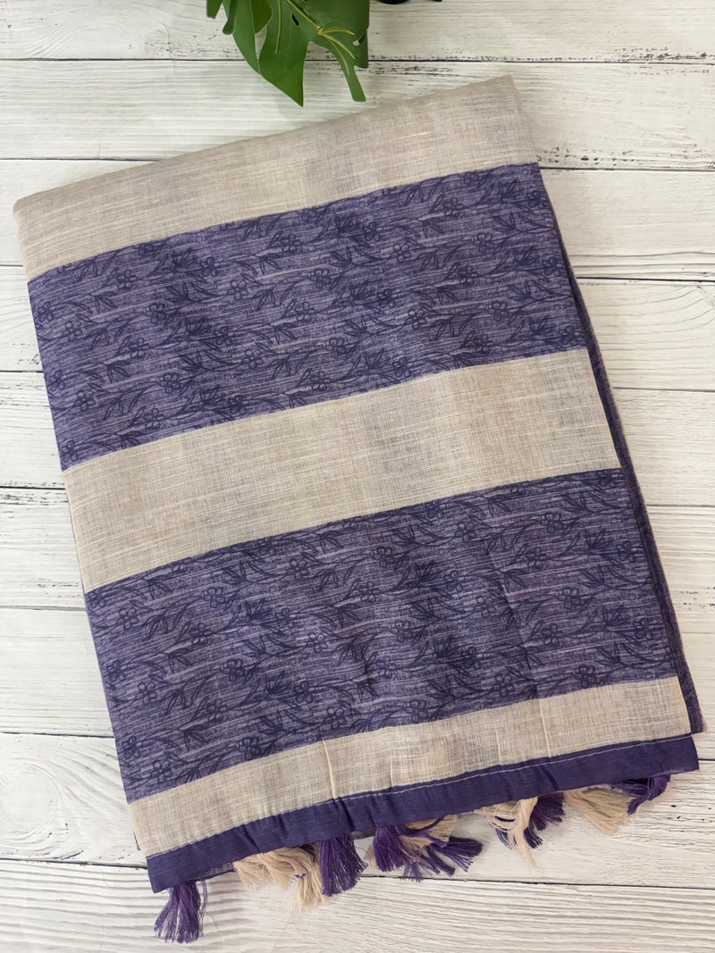 Digital printed semi Linen Saree MLS615- 25