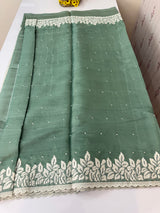 Kosa Tussar silk saree with embriodery - MS8178