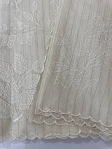 Lines Mul chanderi saree with applique work MSH147 - Offwhite