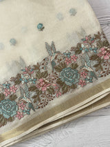 Chanderi viscose silk saree with embroidery MS98544