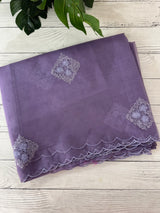 Organza saree with embroidery - MSH375 Purple