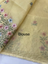 Silky kota embroidery saree MSK4333 - Yellow