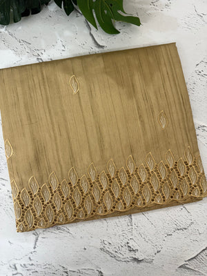 Semi tussar saree with cutwork MSHK566 Chiku