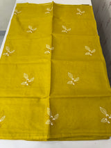 Kota  checks saree with embroidery - MS7679 Yellow