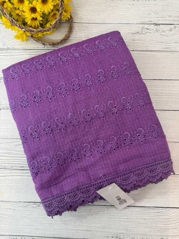NetKota Hakoba saree with lace border MS6713- Purple