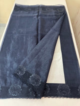 Organza saree with cutwork borders - MSH005 DarkBlue