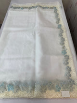 Soft organza saree with turkish applique borders- MCW735 White