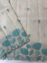 Tissue silk saree with applique work  MSH105