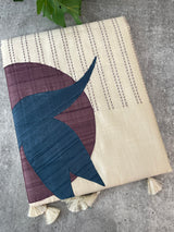 Blended tussar saree with kanta embriodery and appliqué work- MBTS99