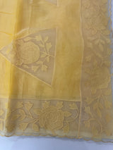 Viscose Organza saree with applique work-MSH101 MangoYellow