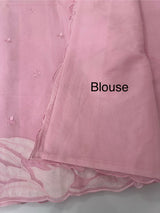 Mul chanderi saree with applique work borders- MSH224