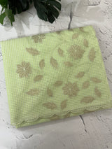 Moonga Kota checks saree with applique work MMC457 PistaGreen