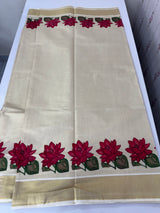 Kerala tissue printed saree