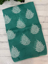 Soft kota checks saree with embroidery - SVTS23 BluishGreen