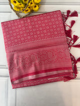 Brocade Banarasi silver weaving soft silk saree MS126771 - DarkPink