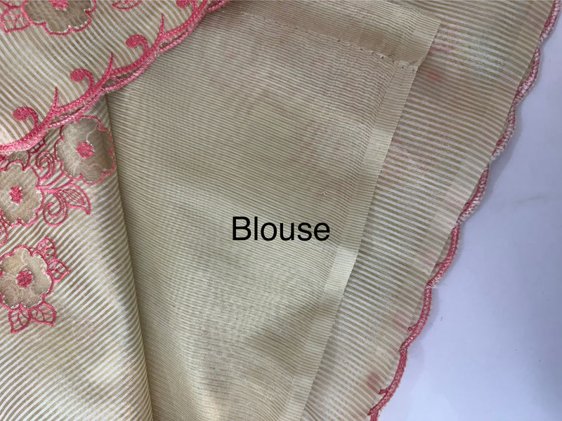 Tissue mix Soft silk saree with applique work MS8146