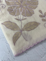 Mul chanderi tissue applique work saree MSH177