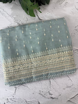 Tissue Organza saree with thread work - MS14798 PastelBlue