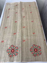 Blended tissue tussar saree with embriodery - MS8945