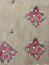 Premium Soft kota silk saree with embroidery MSS678 - Chiku