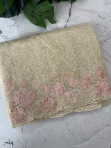 Soft Organza saree with thread work and tissue applique borders - MCW605 Ivory