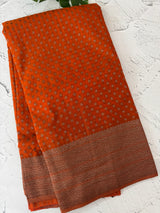 Semi banarasi Khaddi Georgette saree - MS1476 Orange