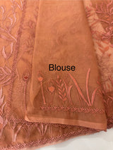 Soft organza saree with applique and thread work - MSH956