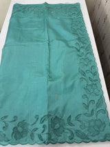 Semi silk saree with applique borders MSH231 BlueGreen