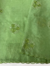 Organza saree with embroidery - MSH375 JadeGreen