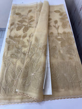 Organza saree with tissue applique work MS5081- Beige