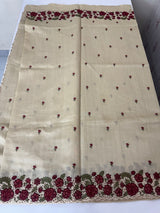 Cutwork Blended tussar saree MTS610 - Dark Beige